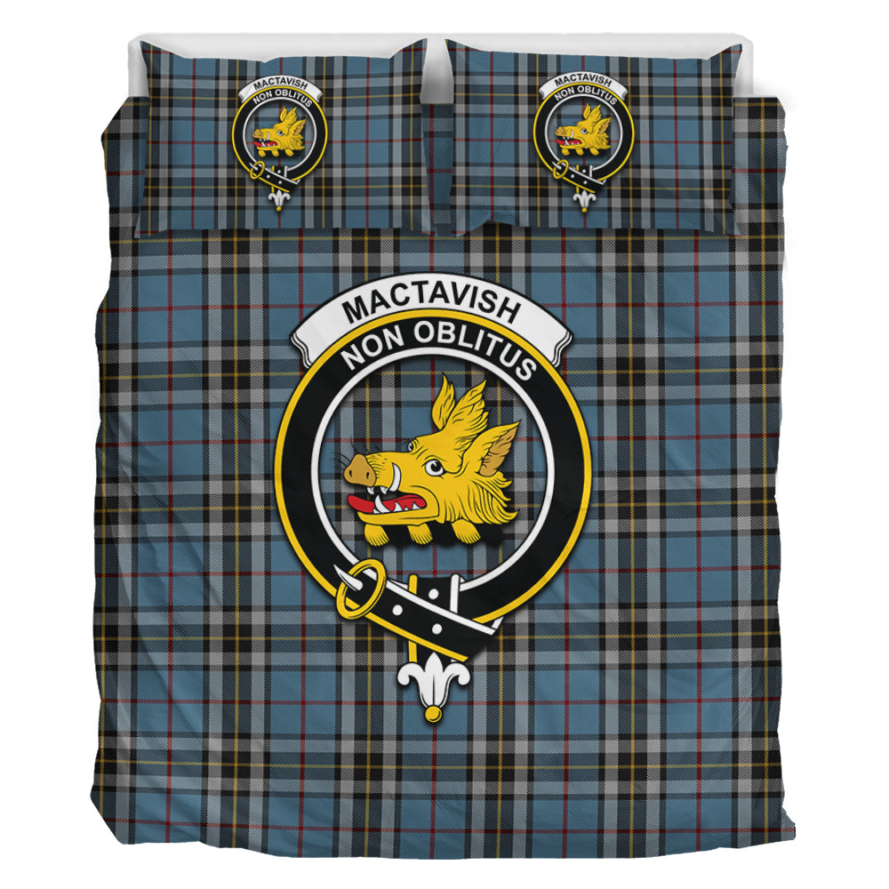 MacTavish Dress Tartan Bedding Set with Family Crest - Tartan Vibes Clothing