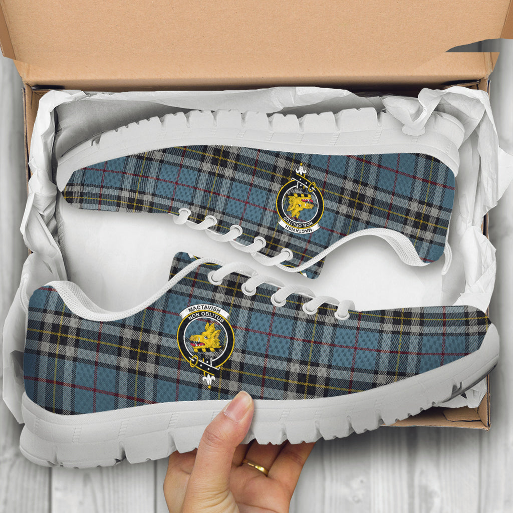 MacTavish Dress Tartan Sneakers with Family Crest - Tartan Vibes Clothing