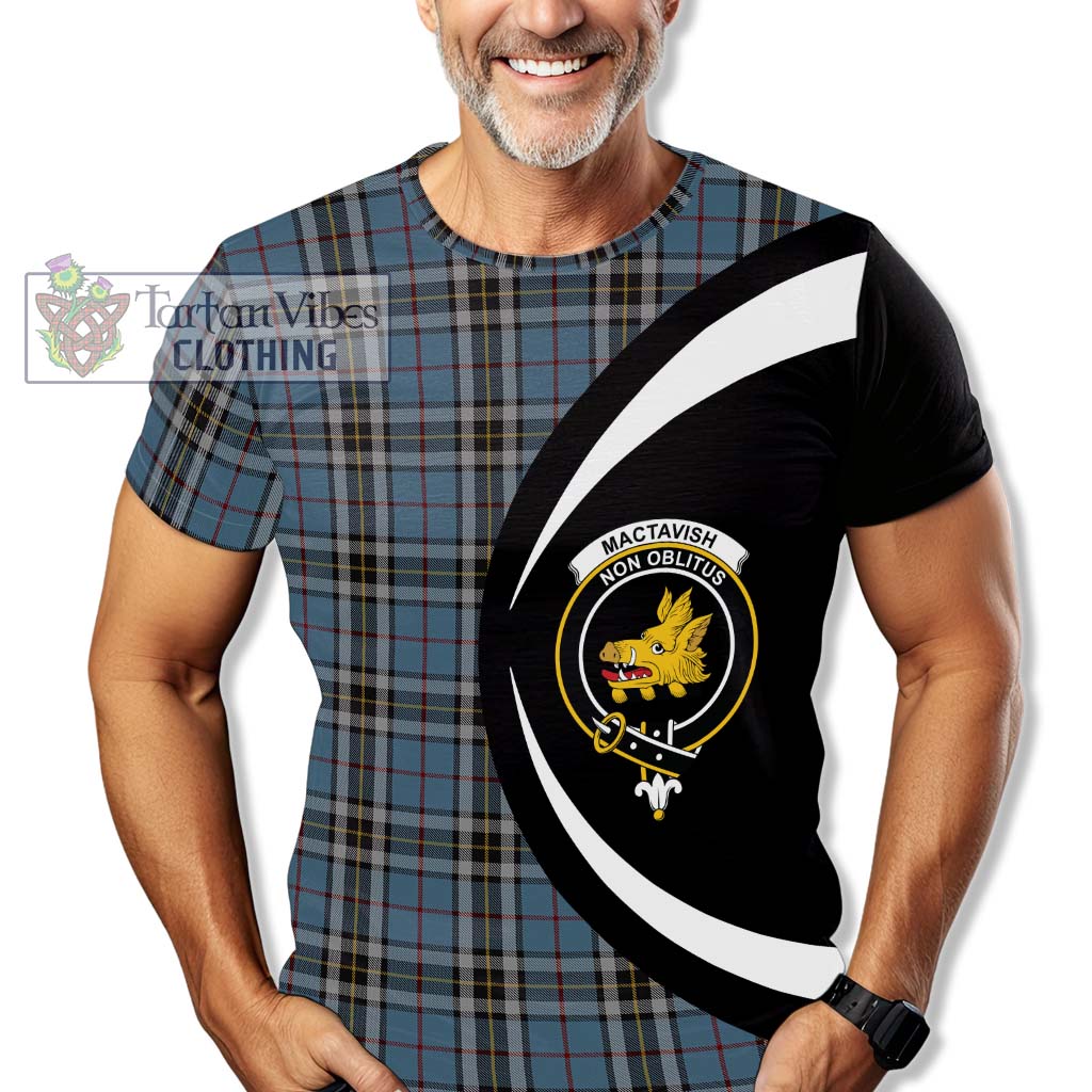 Tartan Vibes Clothing MacTavish Dress Tartan T-Shirt with Family Crest Circle Style