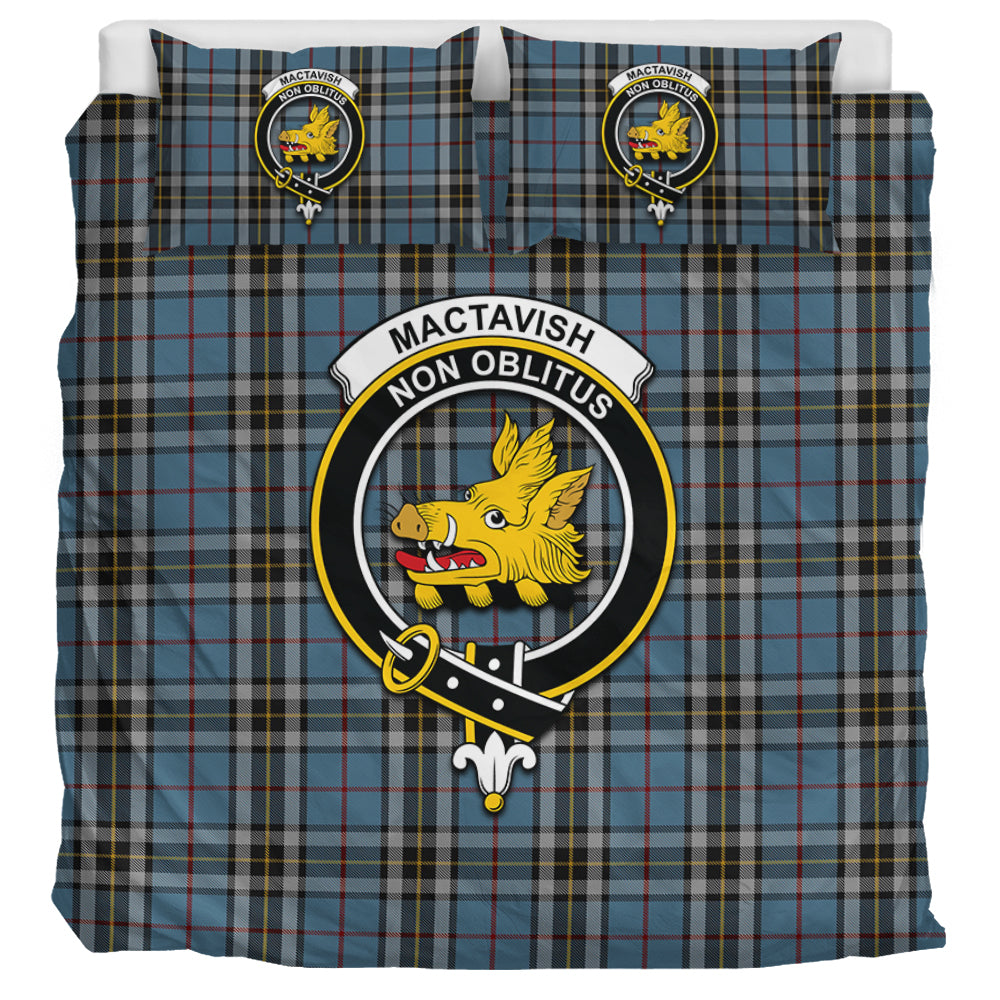 MacTavish Dress Tartan Bedding Set with Family Crest UK Bedding Set UK Super King 104*94 inch - Tartan Vibes Clothing