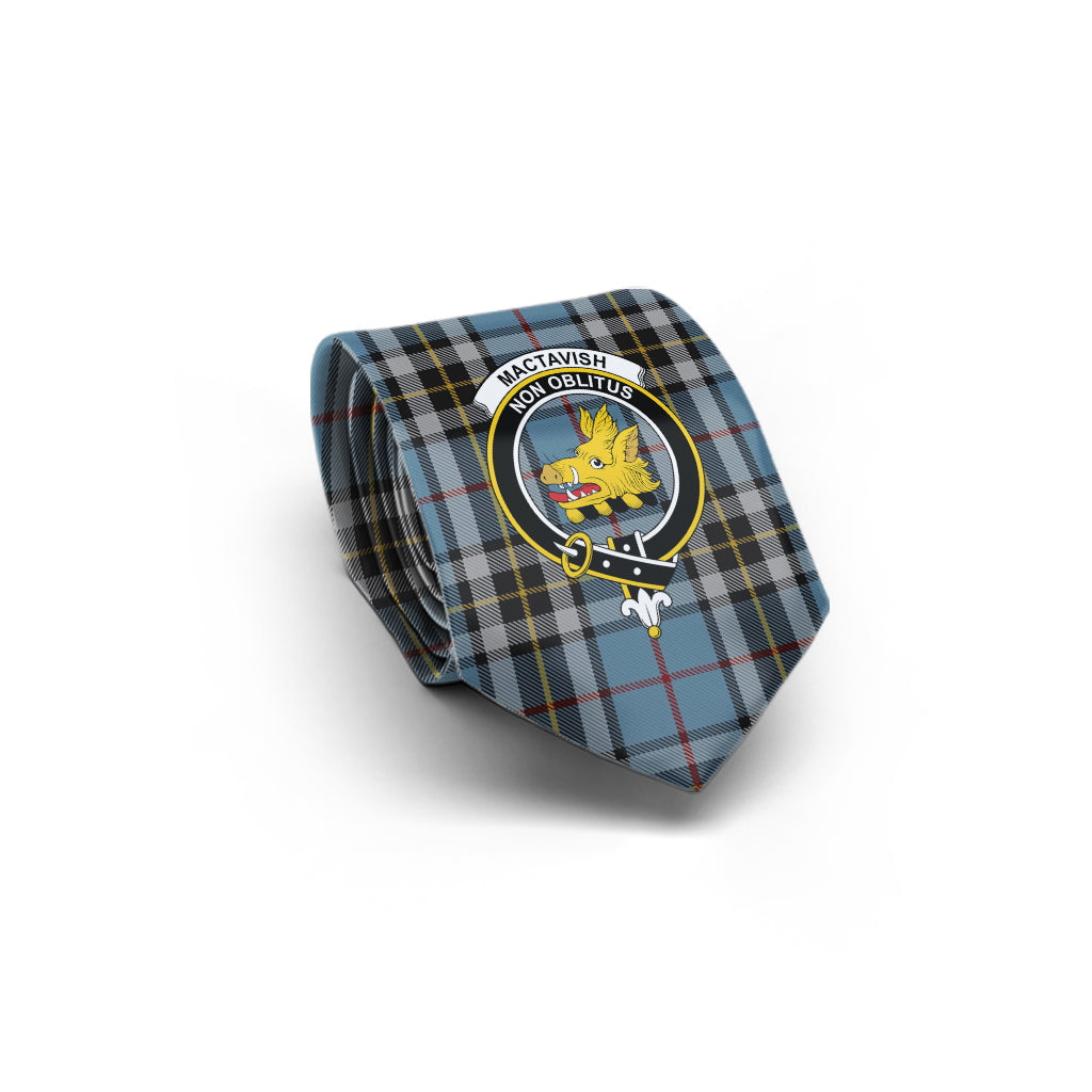 MacTavish Dress Tartan Classic Necktie with Family Crest - Tartan Vibes Clothing