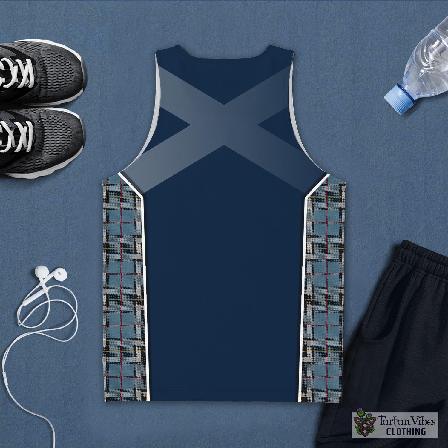 Tartan Vibes Clothing MacTavish Dress Tartan Men's Tanks Top with Family Crest and Scottish Thistle Vibes Sport Style