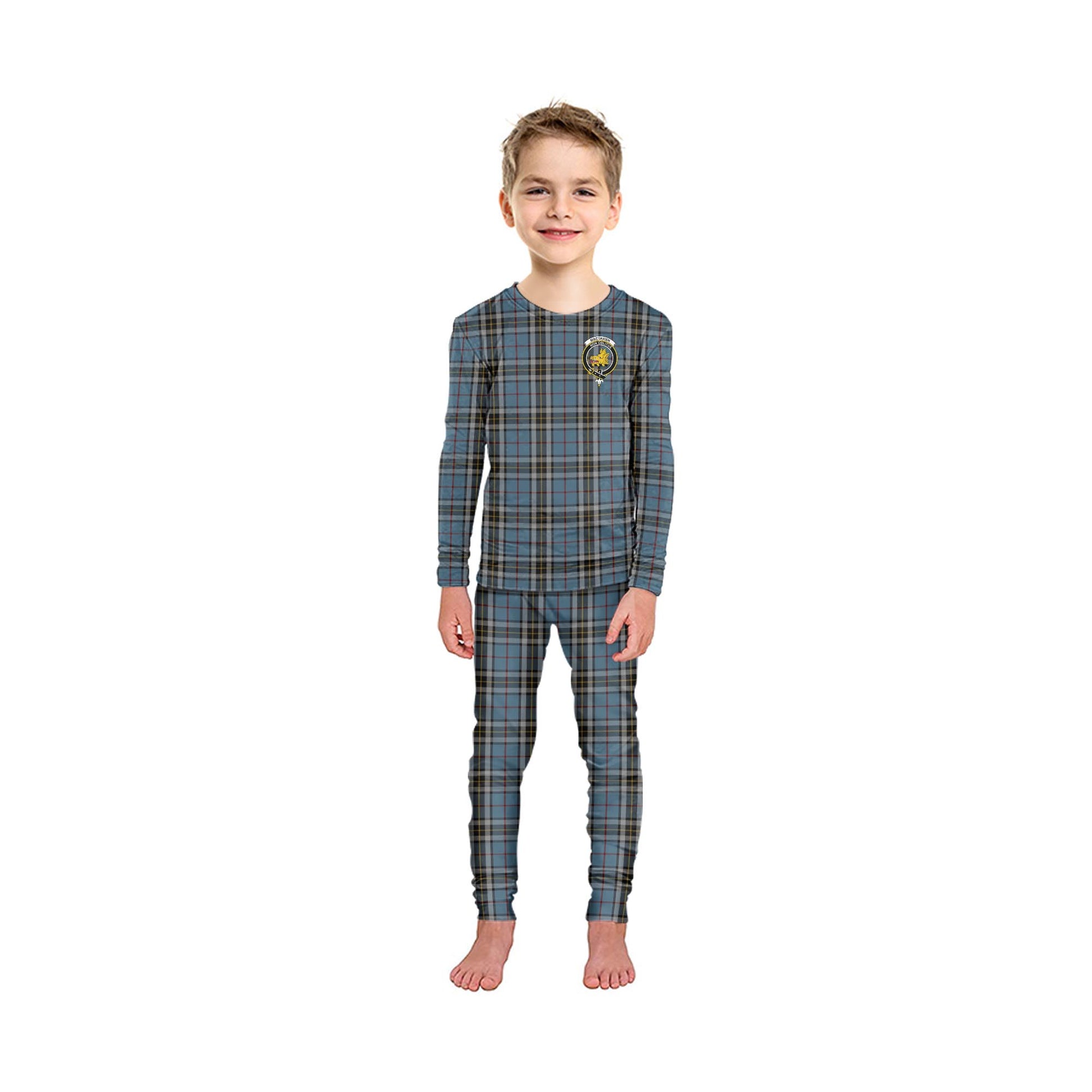 MacTavish Dress Tartan Pajamas Family Set with Family Crest - Tartanvibesclothing