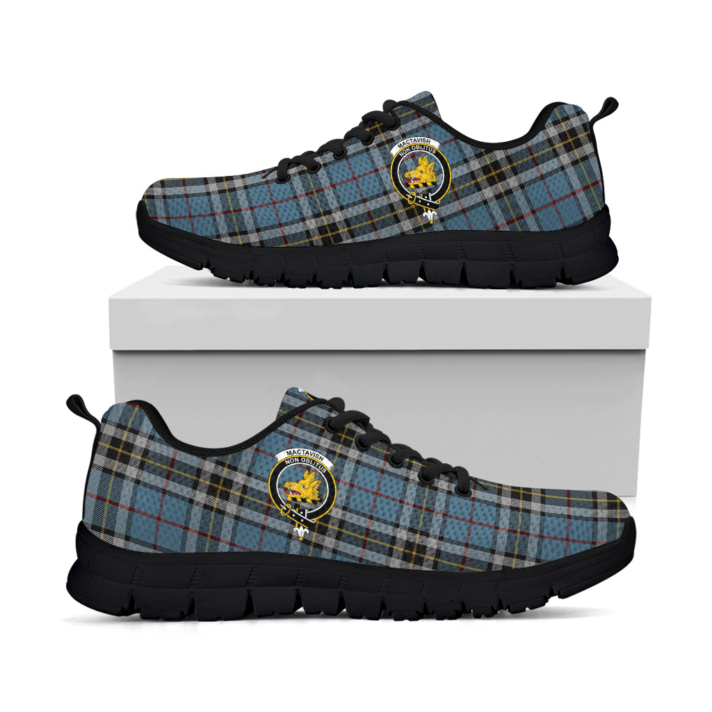 MacTavish Dress Tartan Sneakers with Family Crest - Tartan Vibes Clothing