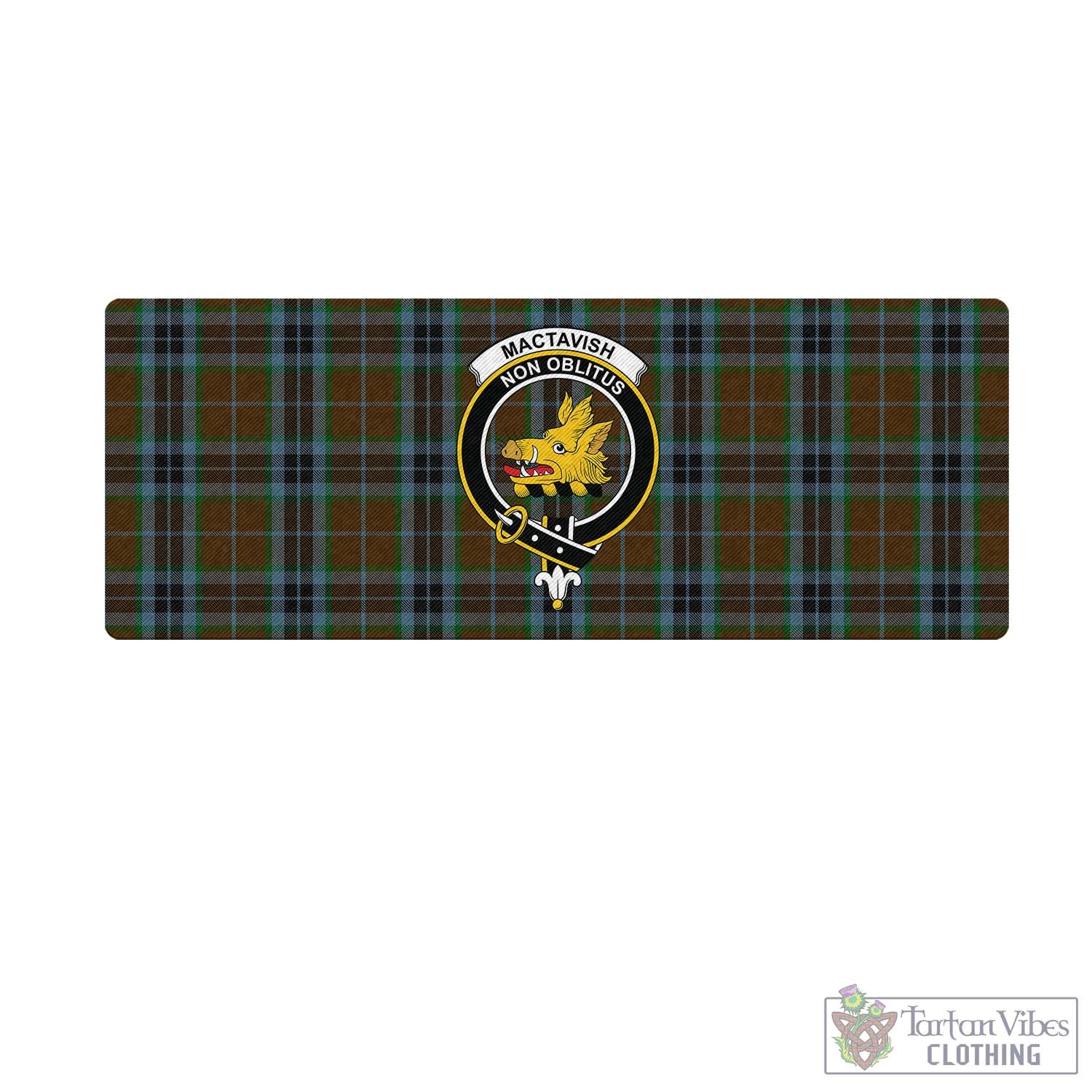 Tartan Vibes Clothing MacTavish Hunting Tartan Mouse Pad with Family Crest