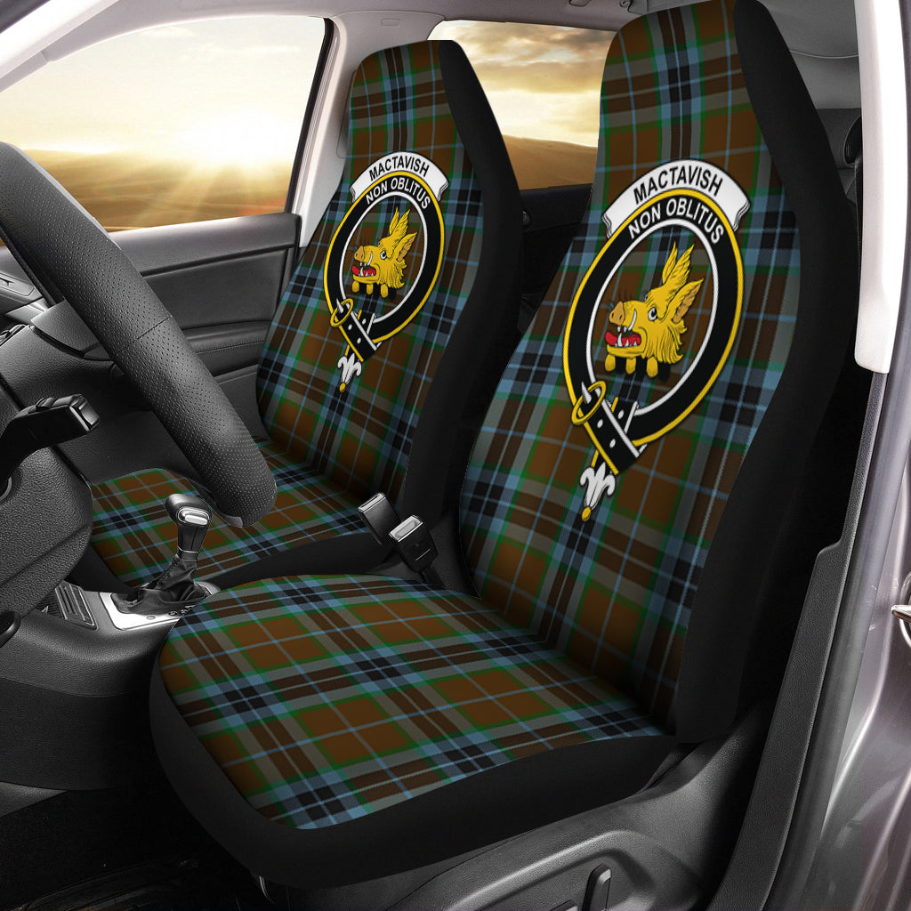 MacTavish Hunting Tartan Car Seat Cover with Family Crest One Size - Tartanvibesclothing