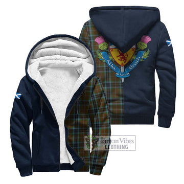 MacTavish Hunting Tartan Sherpa Hoodie Alba with Scottish Lion Royal Arm Half Style