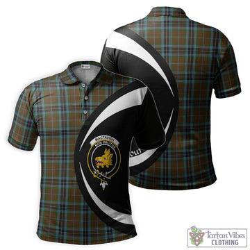 MacTavish Hunting Tartan Men's Polo Shirt with Family Crest Circle Style