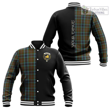 MacTavish Hunting Tartan Baseball Jacket with Family Crest and Half Of Me Style