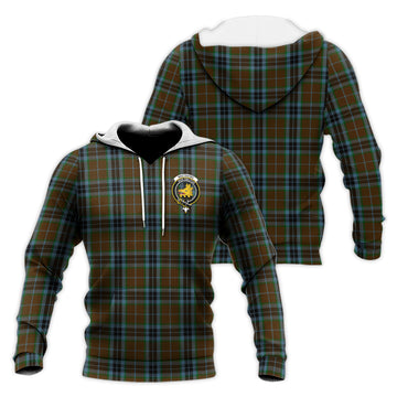 MacTavish Hunting Tartan Knitted Hoodie with Family Crest