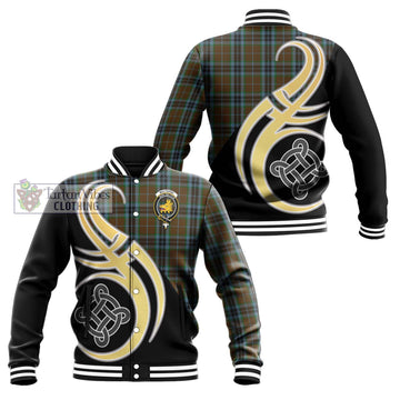 MacTavish Hunting Tartan Baseball Jacket with Family Crest and Celtic Symbol Style