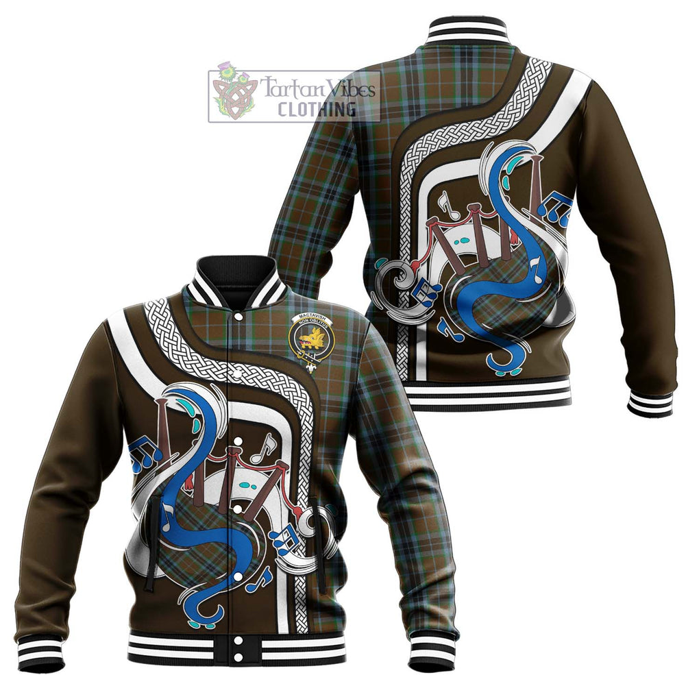 Tartan Vibes Clothing MacTavish Hunting Tartan Baseball Jacket with Epic Bagpipe Style