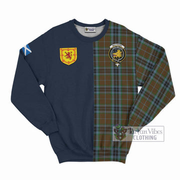 MacTavish Hunting Tartan Sweatshirt Alba with Scottish Lion Royal Arm Half Style