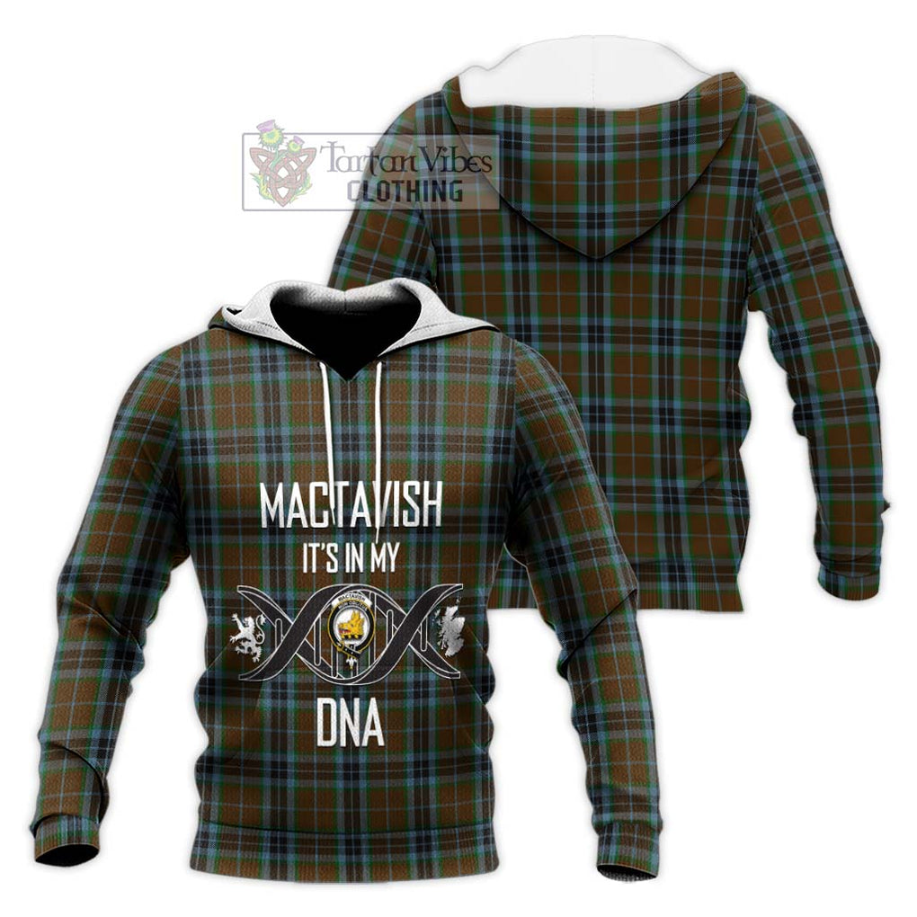 MacTavish Hunting Tartan Knitted Hoodie with Family Crest DNA In Me Style Unisex Knitted Pullover Hoodie - Tartanvibesclothing Shop