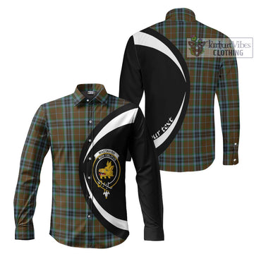 MacTavish Hunting Tartan Long Sleeve Button Up with Family Crest Circle Style