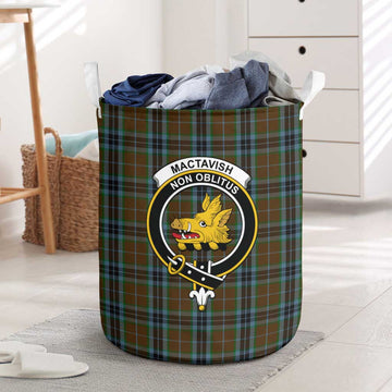 MacTavish Hunting Tartan Laundry Basket with Family Crest