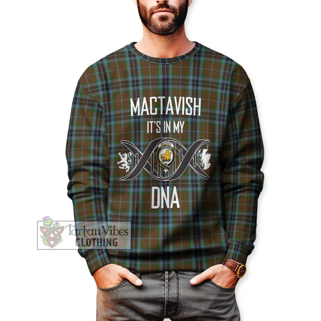 MacTavish Hunting Tartan Sweatshirt with Family Crest DNA In Me Style Unisex - Tartanvibesclothing Shop