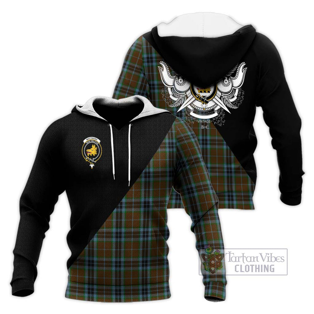 MacTavish Hunting Tartan Knitted Hoodie with Family Crest and Military Logo Style Unisex Knitted Pullover Hoodie - Tartanvibesclothing Shop