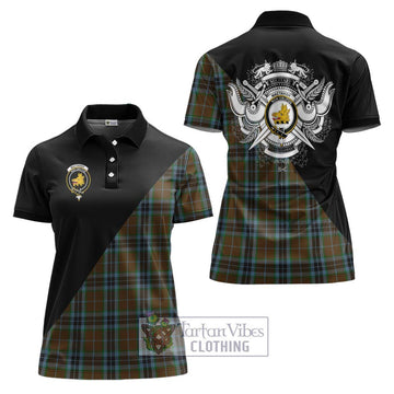 MacTavish Hunting Tartan Women's Polo Shirt with Family Crest and Military Logo Style