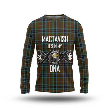 MacTavish Hunting Tartan Long Sleeve T-Shirt with Family Crest DNA In Me Style