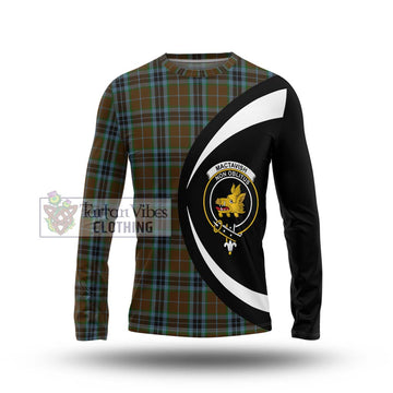 MacTavish Hunting Tartan Long Sleeve T-Shirt with Family Crest Circle Style