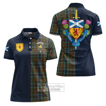 MacTavish Hunting Tartan Women's Polo Shirt Alba with Scottish Lion Royal Arm Half Style