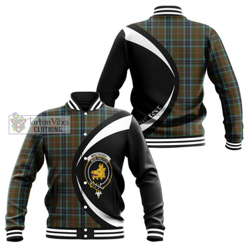 MacTavish Hunting Tartan Baseball Jacket with Family Crest Circle Style