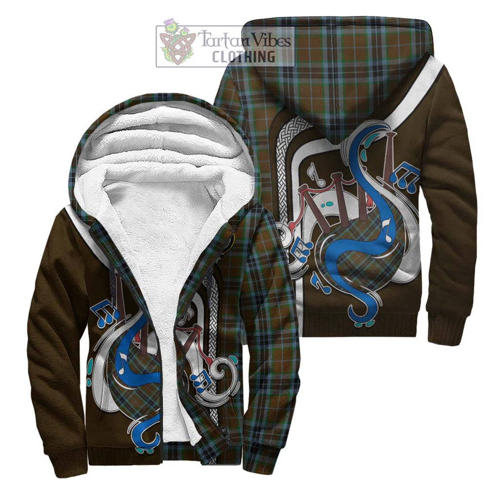 MacTavish Hunting Tartan Sherpa Hoodie with Epic Bagpipe Style Unisex S - Tartanvibesclothing Shop