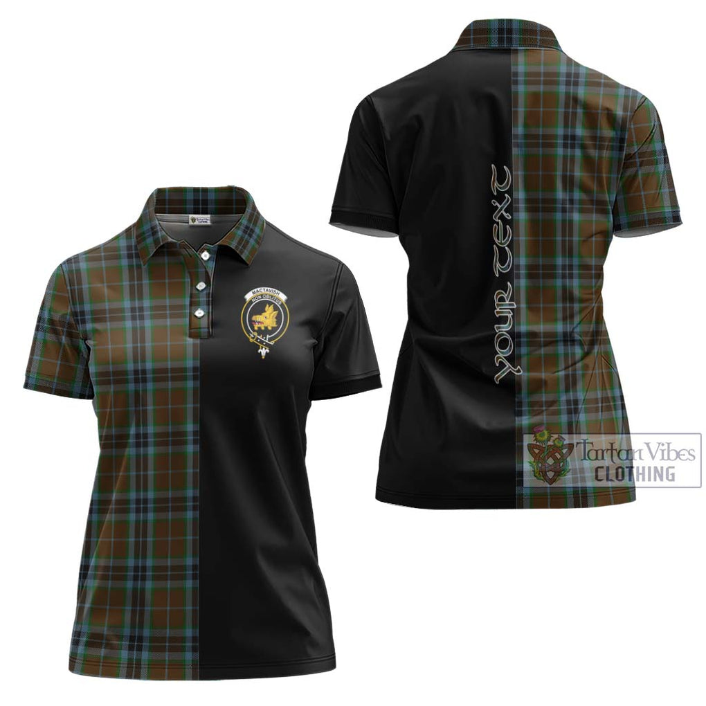 MacTavish Hunting Tartan Women's Polo Shirt with Family Crest and Half Of Me Style Women - Tartanvibesclothing Shop