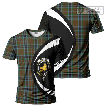 MacTavish Hunting Tartan T-Shirt with Family Crest Circle Style