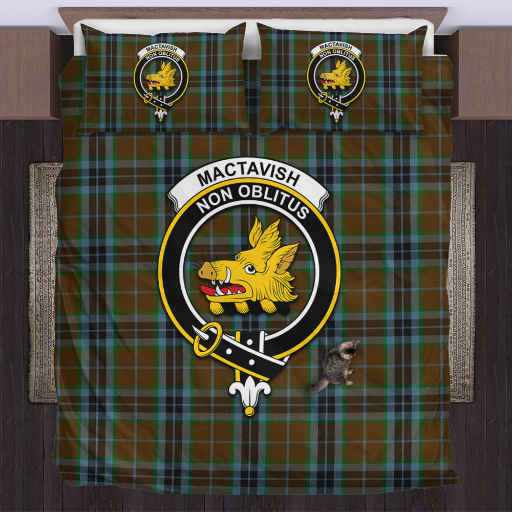 MacTavish Hunting Tartan Bedding Set with Family Crest US Bedding Set - Tartan Vibes Clothing