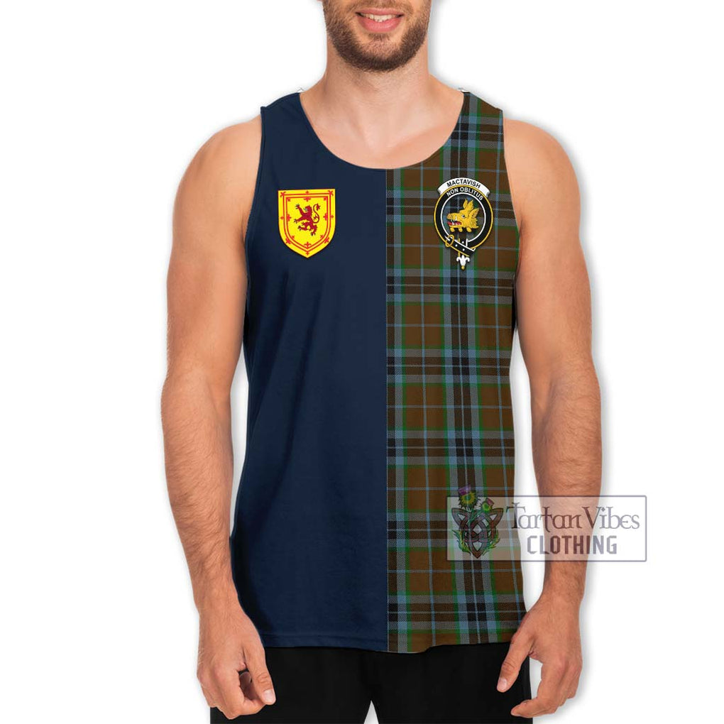 Tartan Vibes Clothing MacTavish Hunting Tartan Men's Tank Top with Scottish Lion Royal Arm Half Style