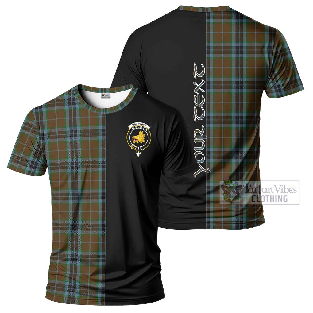 MacTavish Hunting Tartan T-Shirt with Family Crest and Half Of Me Style Kid's Shirt - Tartanvibesclothing Shop