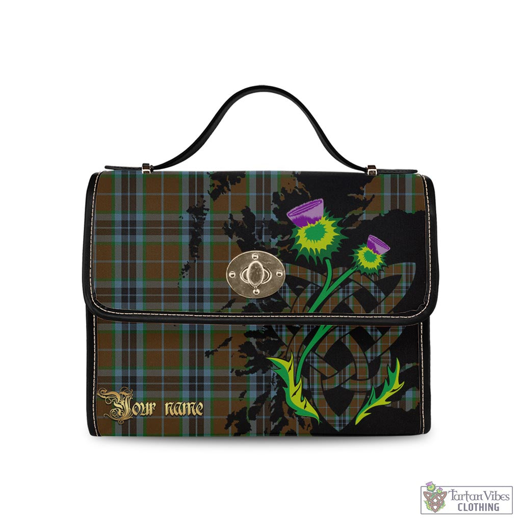 Tartan Vibes Clothing MacTavish Hunting Tartan Waterproof Canvas Bag with Scotland Map and Thistle Celtic Accents