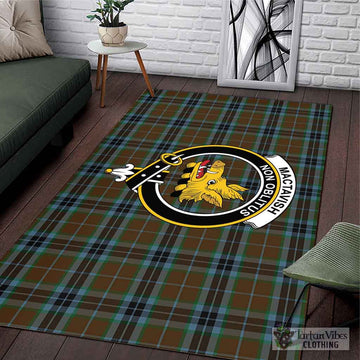 MacTavish Hunting Tartan Area Rug with Family Crest