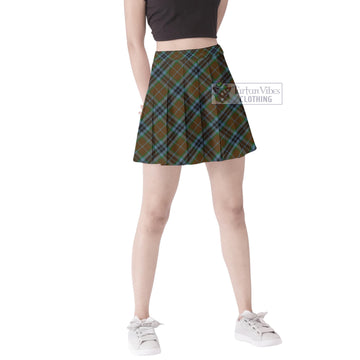 MacTavish Hunting Tartan Women's Plated Mini Skirt Cross Style