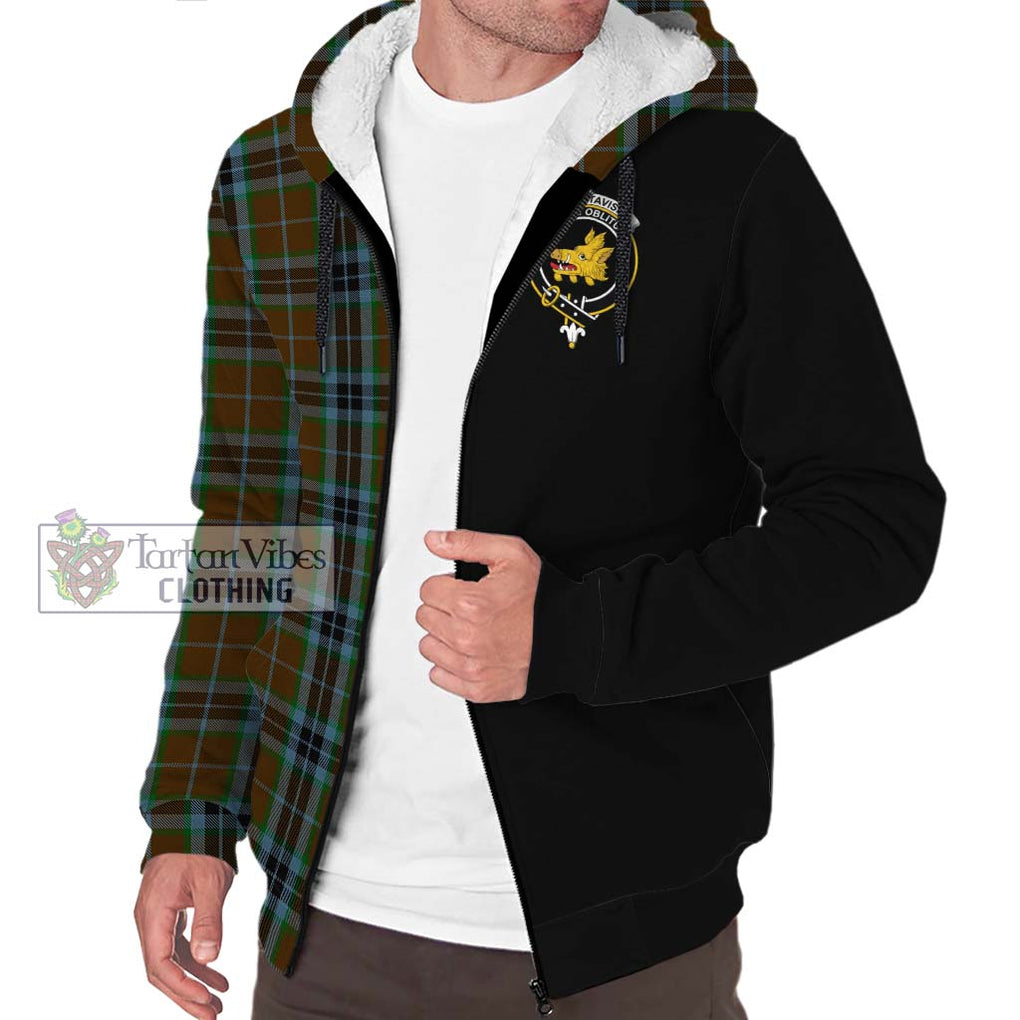 MacTavish Hunting Tartan Sherpa Hoodie with Family Crest and Half Of Me Style Unisex S - Tartanvibesclothing Shop