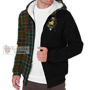 MacTavish Hunting Tartan Sherpa Hoodie with Family Crest and Half Of Me Style