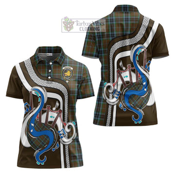 MacTavish Hunting Tartan Women's Polo Shirt with Epic Bagpipe Style