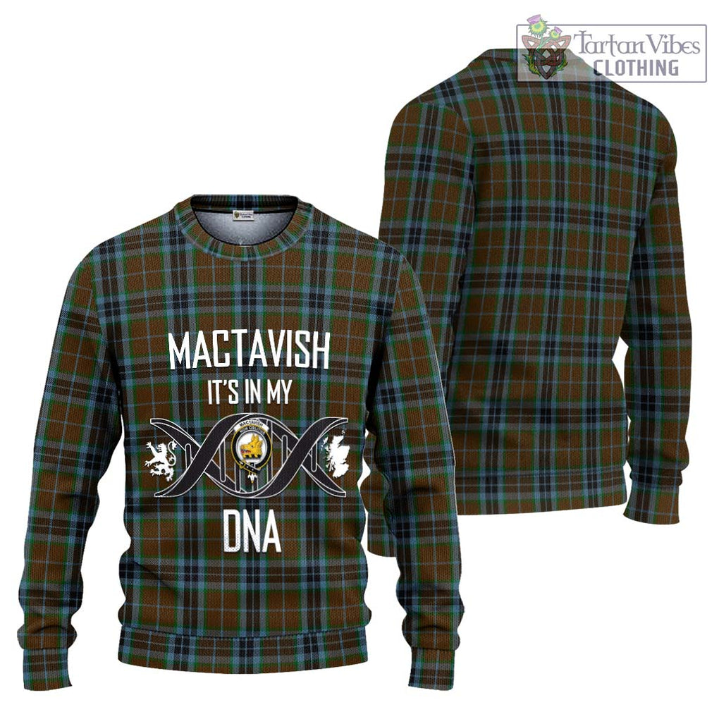 MacTavish Hunting Tartan Knitted Sweater with Family Crest DNA In Me Style Unisex - Tartanvibesclothing Shop