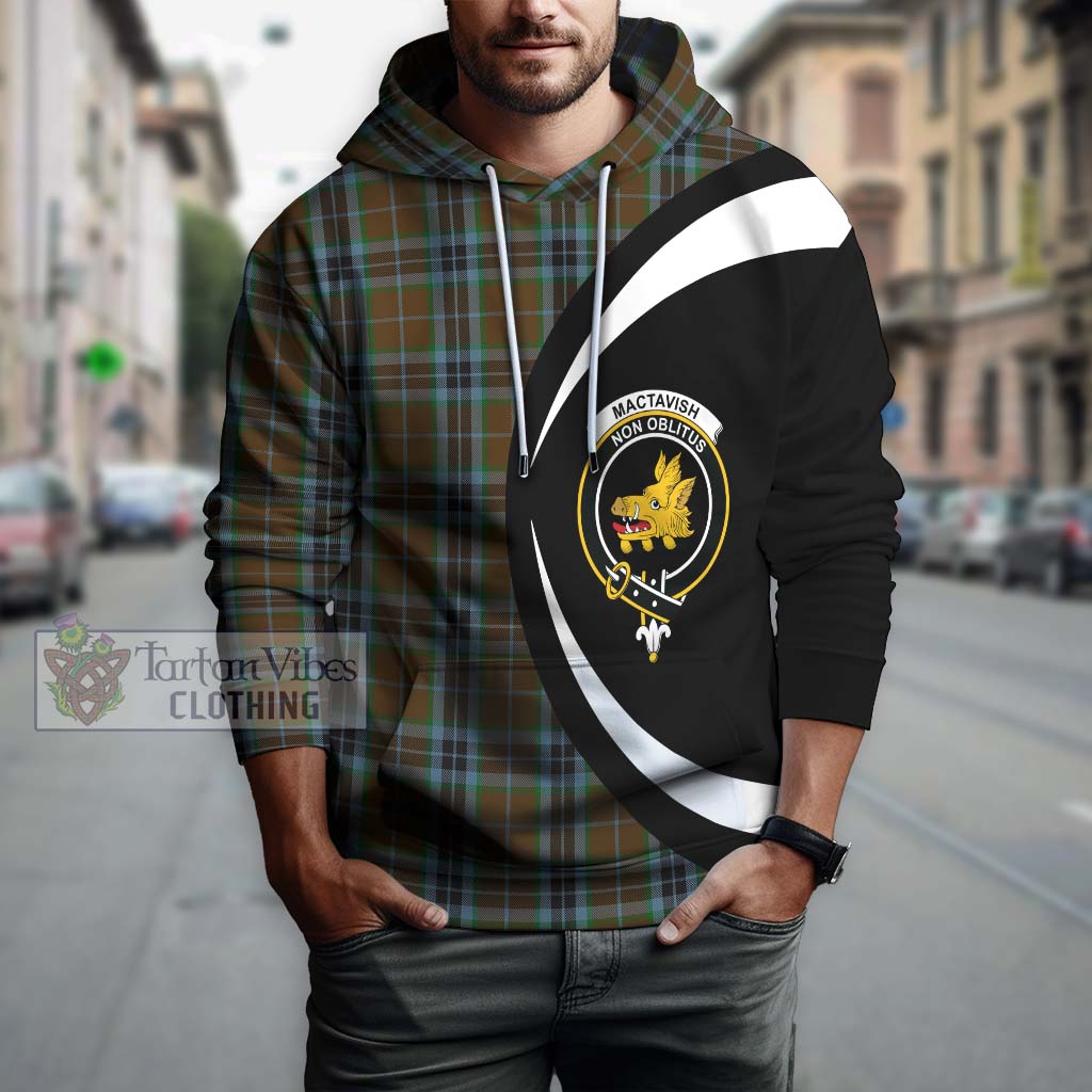 MacTavish Hunting Tartan Hoodie with Family Crest Circle Style Zip Hoodie - Tartan Vibes Clothing