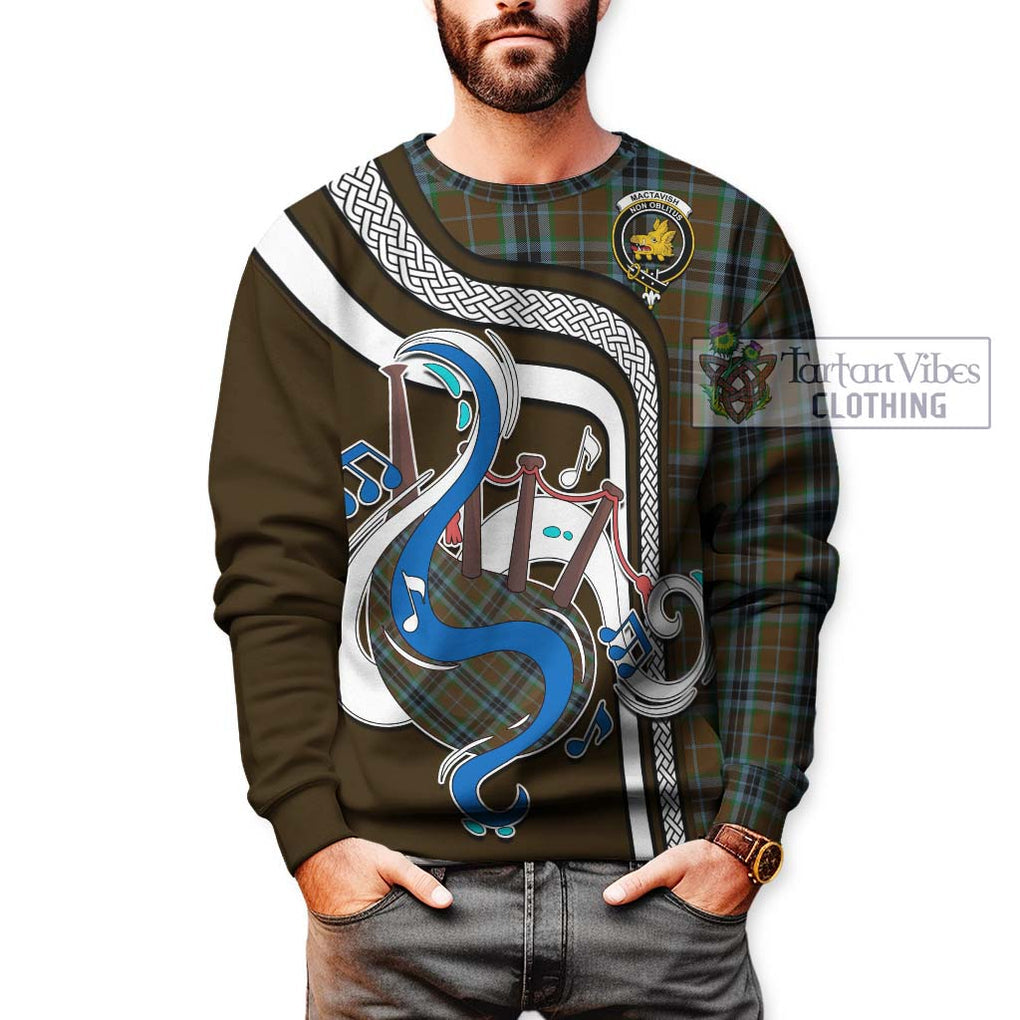 Tartan Vibes Clothing MacTavish Hunting Tartan Sweatshirt with Epic Bagpipe Style