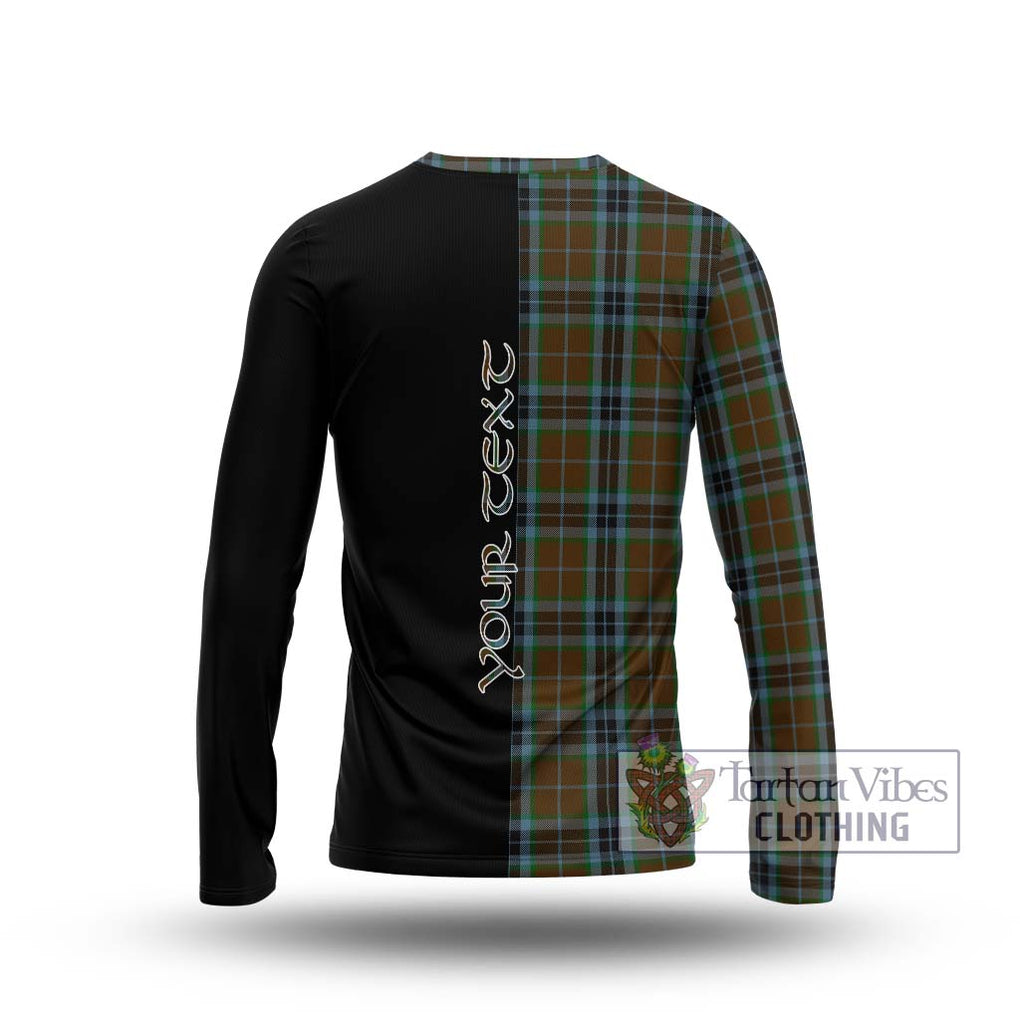 MacTavish Hunting Tartan Long Sleeve T-Shirt with Family Crest and Half Of Me Style - Tartanvibesclothing Shop