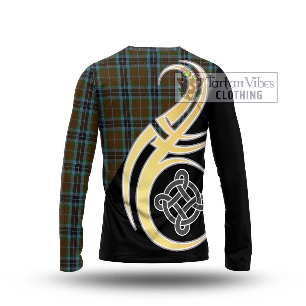 MacTavish Hunting Tartan Long Sleeve T-Shirt with Family Crest and Celtic Symbol Style - Tartan Vibes Clothing