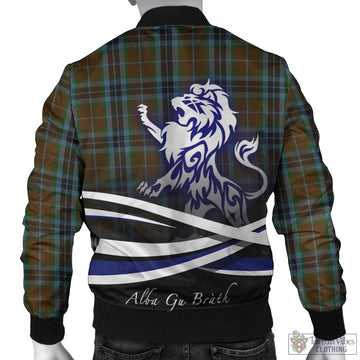 MacTavish Hunting Tartan Bomber Jacket with Alba Gu Brath Regal Lion Emblem