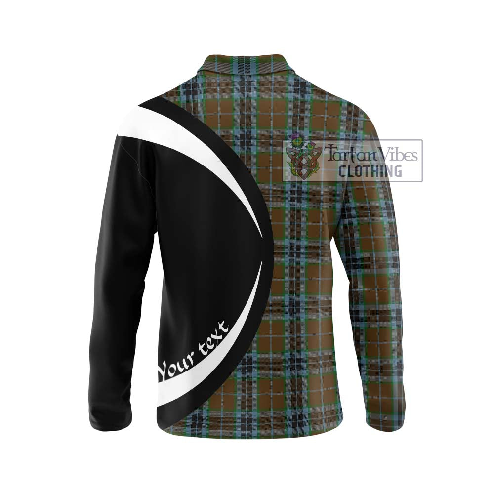 MacTavish Hunting Tartan Long Sleeve Polo Shirt with Family Crest Circle Style - Tartan Vibes Clothing