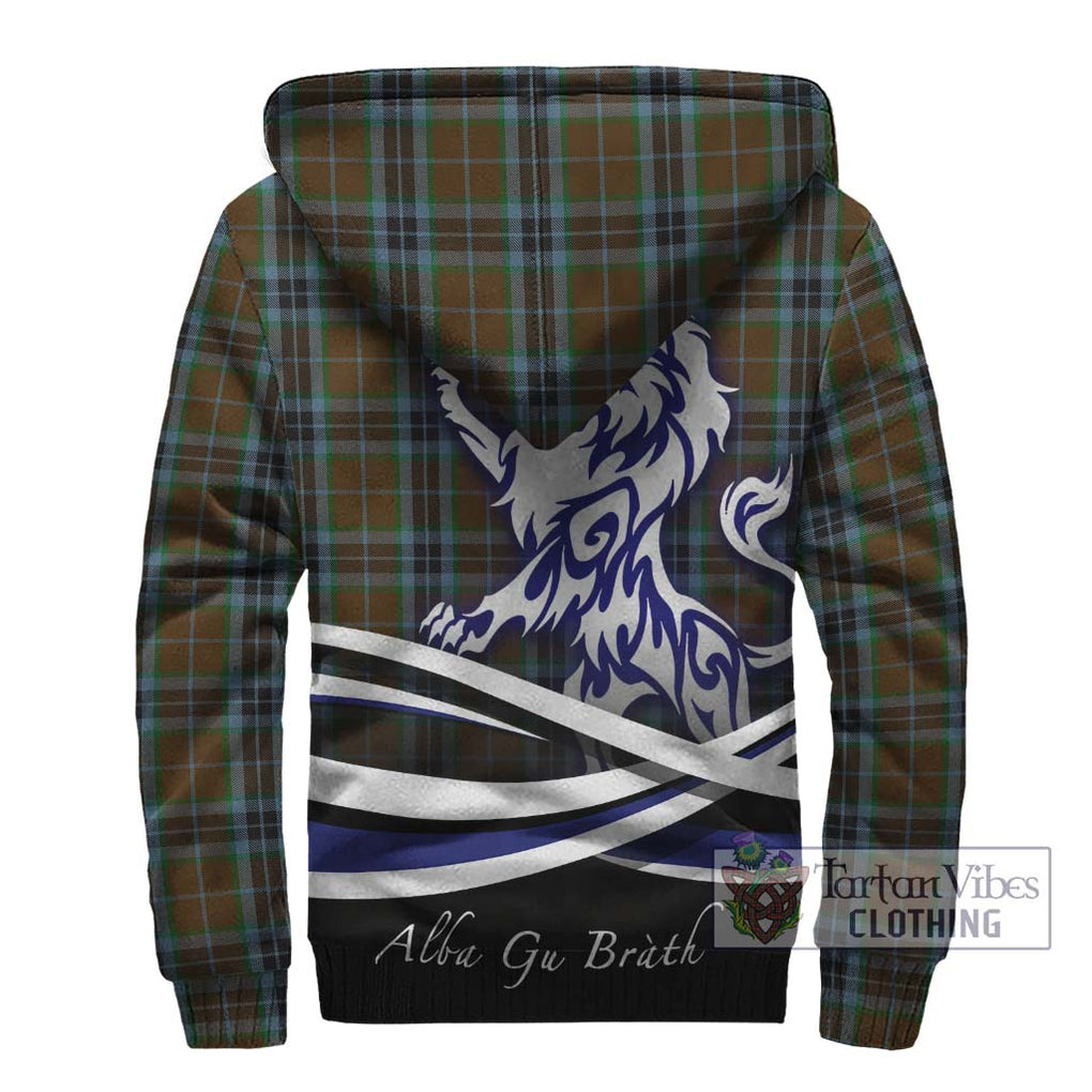 MacTavish Hunting Tartan Sherpa Hoodie with Alba Gu Brath Regal Lion Emblem - Tartanvibesclothing Shop