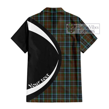 MacTavish Hunting Tartan Short Sleeve Button Up with Family Crest Circle Style