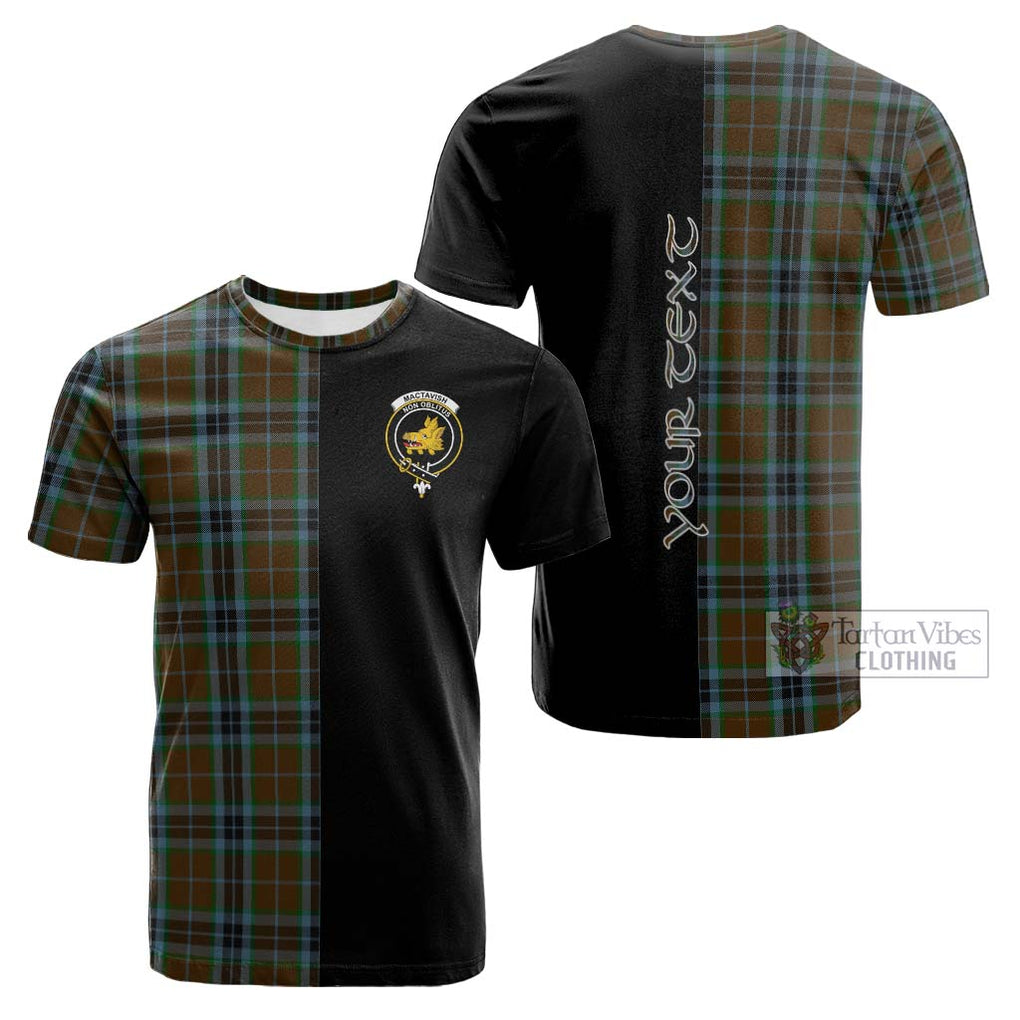 Tartan Vibes Clothing MacTavish Hunting Tartan Cotton T-shirt with Family Crest and Half Of Me Style