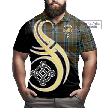 MacTavish Hunting Tartan Polo Shirt with Family Crest and Celtic Symbol Style